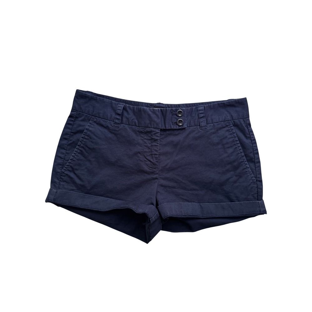 Vineyard Vines Womens Navy Blue Chino Shorts Size 2 Cuffed Cotton Stretch Preppy